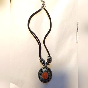 NWOT - Zacatecas Necklace on Black rope 10"-18" overall length